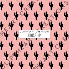 Load image into Gallery viewer, 100 Cactus Pattern Digital Papers (Black)