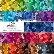 Load image into Gallery viewer, 100 Camouflage Pattern Digital Papers