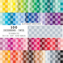 Load image into Gallery viewer, 100 Checkerboard Pattern Digital Papers (Tinted)