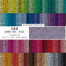 Load image into Gallery viewer, 100 Chunky Dots Pattern Digital Papers (Black)