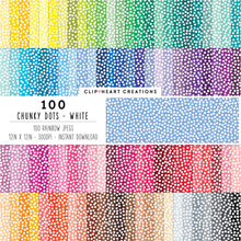 Load image into Gallery viewer, 100 Chunky Dots Pattern Digital Papers (White)