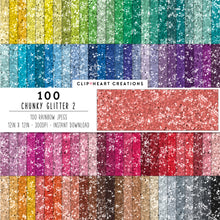 Load image into Gallery viewer, 100 Chunky Glitter Digital Papers