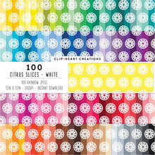 Load image into Gallery viewer, 100 Citrus Slices Pattern Digital Papers (White)