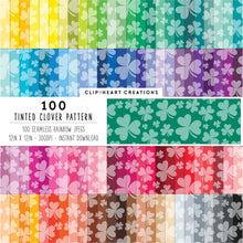 Load image into Gallery viewer, 100 Clovers Pattern Papers (Tinted)