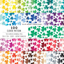 Load image into Gallery viewer, 100 Clovers Pattern Papers (Color)