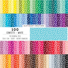 Load image into Gallery viewer, 100 Confetti Digital Papers (White)