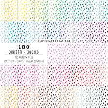 Load image into Gallery viewer, 100 Confetti Digital Papers (Color)