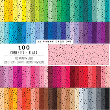 Load image into Gallery viewer, 100 Confetti Digital Papers (Black)