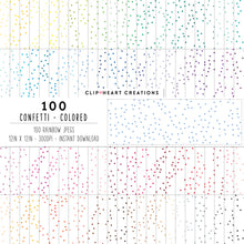 Load image into Gallery viewer, 100 Confetti Digital Papers (Color)