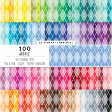 Load image into Gallery viewer, 100 Cross Argyle Digital Papers