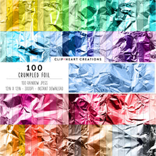 Load image into Gallery viewer, 100 Crumbled Foil Digital Papers