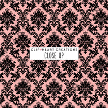 Load image into Gallery viewer, 100 Damask Patterns Digital Papers (Black)