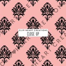 Load image into Gallery viewer, 100 Damask Patterns Digital Papers (Black)