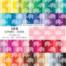 Load image into Gallery viewer, 100 Elephant Pattern Digital Papers (Tinted)