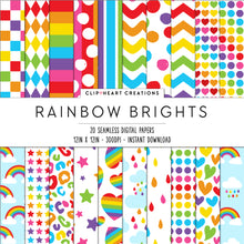Load image into Gallery viewer, Rainbow Brights Seamless Digital Papers