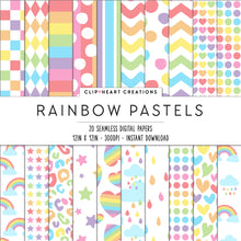 Load image into Gallery viewer, Rainbow Pastels Seamless Digital Papers