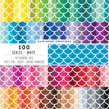 Load image into Gallery viewer, 100 Scales Digital Papers (White)
