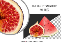 Load image into Gallery viewer, Watercolor Fruits Clip Art