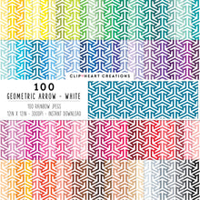 Load image into Gallery viewer, 100 Geometric Arrow Pattern Digital Papers (White)