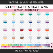 Load image into Gallery viewer, 100 Gin Glass Clip Art