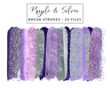 Load image into Gallery viewer, Purple & Silver Brush Strokes