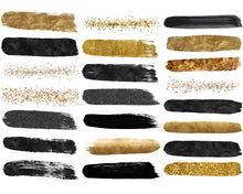 Load image into Gallery viewer, Black & Gold Brush Strokes