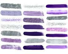 Load image into Gallery viewer, Purple & Silver Brush Strokes