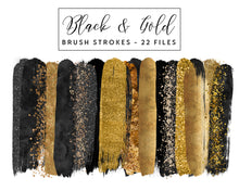Load image into Gallery viewer, Black & Gold Brush Strokes