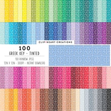 Load image into Gallery viewer, 100 Greek Key Pattern Digital Papers (Tinted)