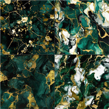 Load image into Gallery viewer, Green and Gold Alcohol Ink Seamless Digital Papers