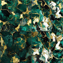 Load image into Gallery viewer, Green and Gold Alcohol Ink Seamless Digital Papers