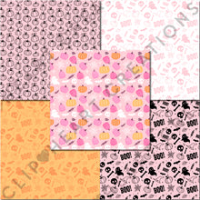 Load image into Gallery viewer, Pink Halloween Seamless Digital Papers