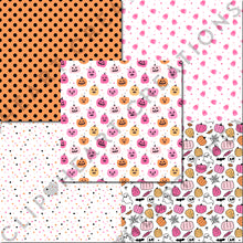 Load image into Gallery viewer, Pink Halloween Seamless Digital Papers