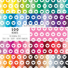 Load image into Gallery viewer, 100 Heart Pattern Digital Papers