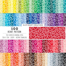 Load image into Gallery viewer, 100 Heart Outline Pattern Papers (White)