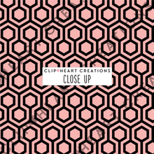 Load image into Gallery viewer, 100 Hexagon Pattern Digital Papers (Black)