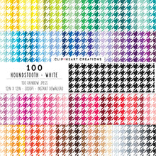 Load image into Gallery viewer, 100 Houndstooth Pattern Digital Papers (White)