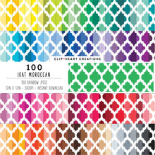 Load image into Gallery viewer, 100 Ikat Moroccan Pattern Digital Papers