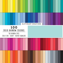 Load image into Gallery viewer, 100 Solid Color Papers