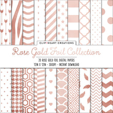 Load image into Gallery viewer, Rose Gold Foil Pattern Papers