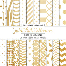Load image into Gallery viewer, Gold Foil Pattern Papers