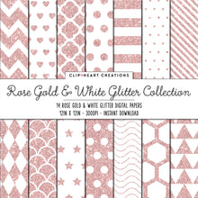 Load image into Gallery viewer, Rose Gold Glitter Digital Papers
