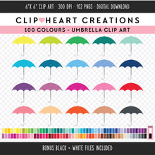 Load image into Gallery viewer, 100 Umbrella Digital Clip Art