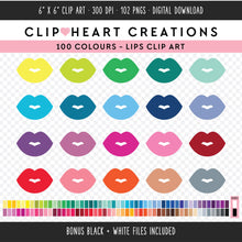 Load image into Gallery viewer, 100 Lips Digital Clip Art