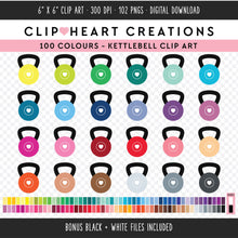 Load image into Gallery viewer, 100 Kettlebell Digital Clip Art