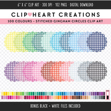 Load image into Gallery viewer, 100 Stitched Scalloped Circle Clip Art