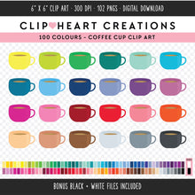 Load image into Gallery viewer, 100 Coffee Cup Clip Art