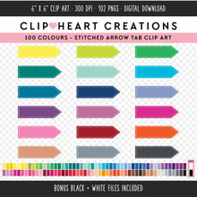 Load image into Gallery viewer, 100 Stitched Arrow Tab Clip Art