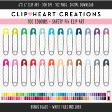 Load image into Gallery viewer, 100 Safety Pin Clip Art