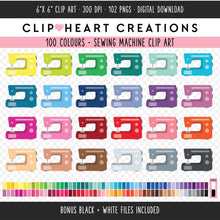 Load image into Gallery viewer, 100 Sewing Machine Clip Art